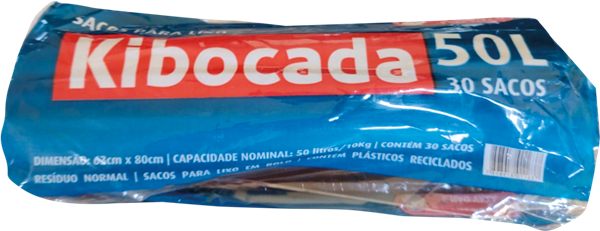 Saco para Lixo Kibocada 50L 30 Unid